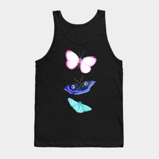 Butterflies and Moths Pattern - Black Tank Top